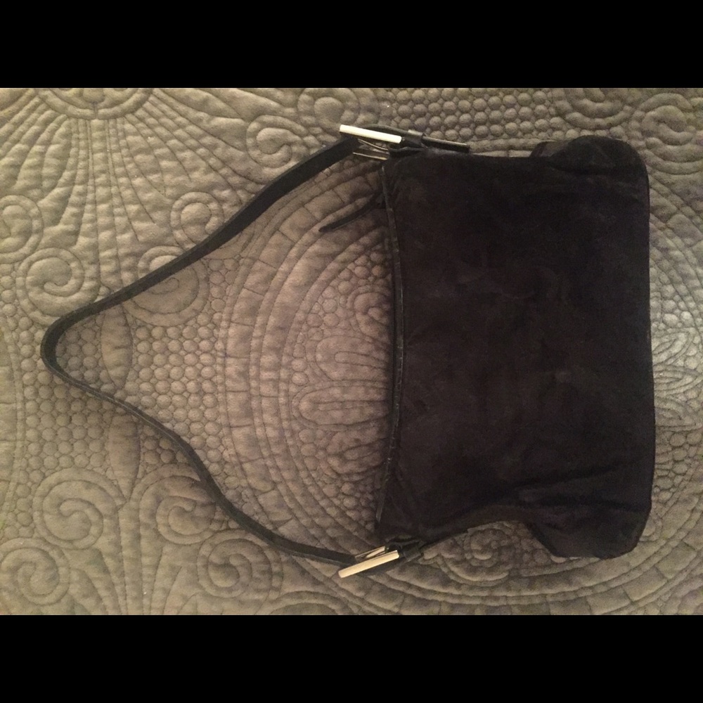 Black suede and leather Ann Taylor Loft purse